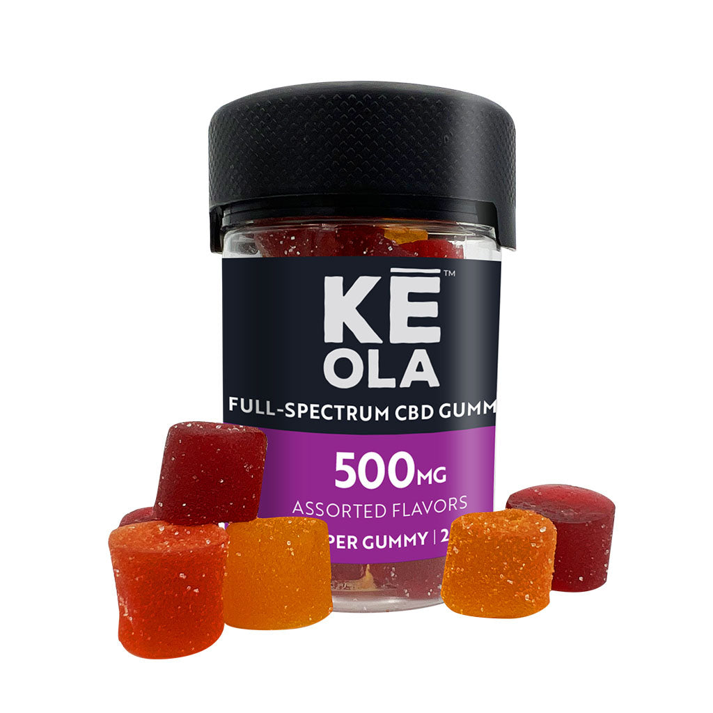 Keola 25mg Full Spectrum Gummies with gummies showing