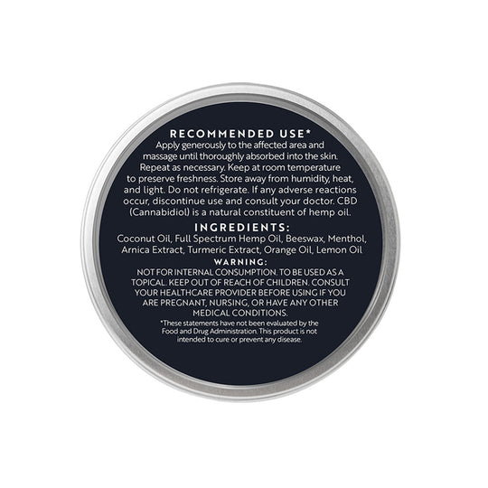 Pain Relief CBD Balm - Back label