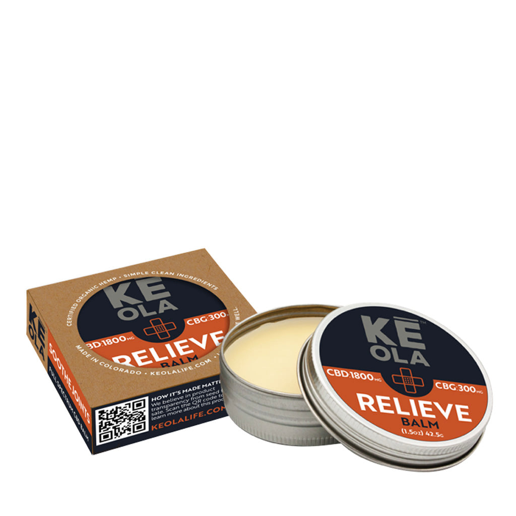 Pain Relief CBD Balm - Container open with box