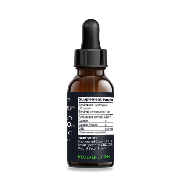 CBD Oil for Dogs 500mg - Supplement facts label