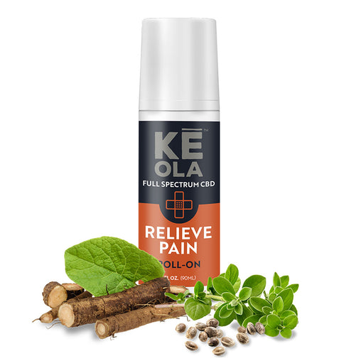 Keola Pain Relief CBD Roll-On - With ingredients around it