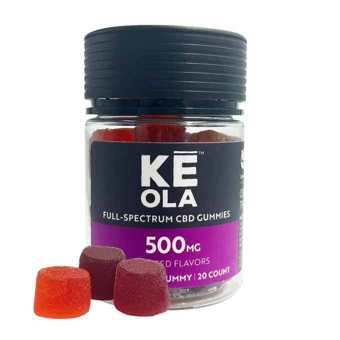 Keola 25mg Full Spectrum Gummies with gummies showing